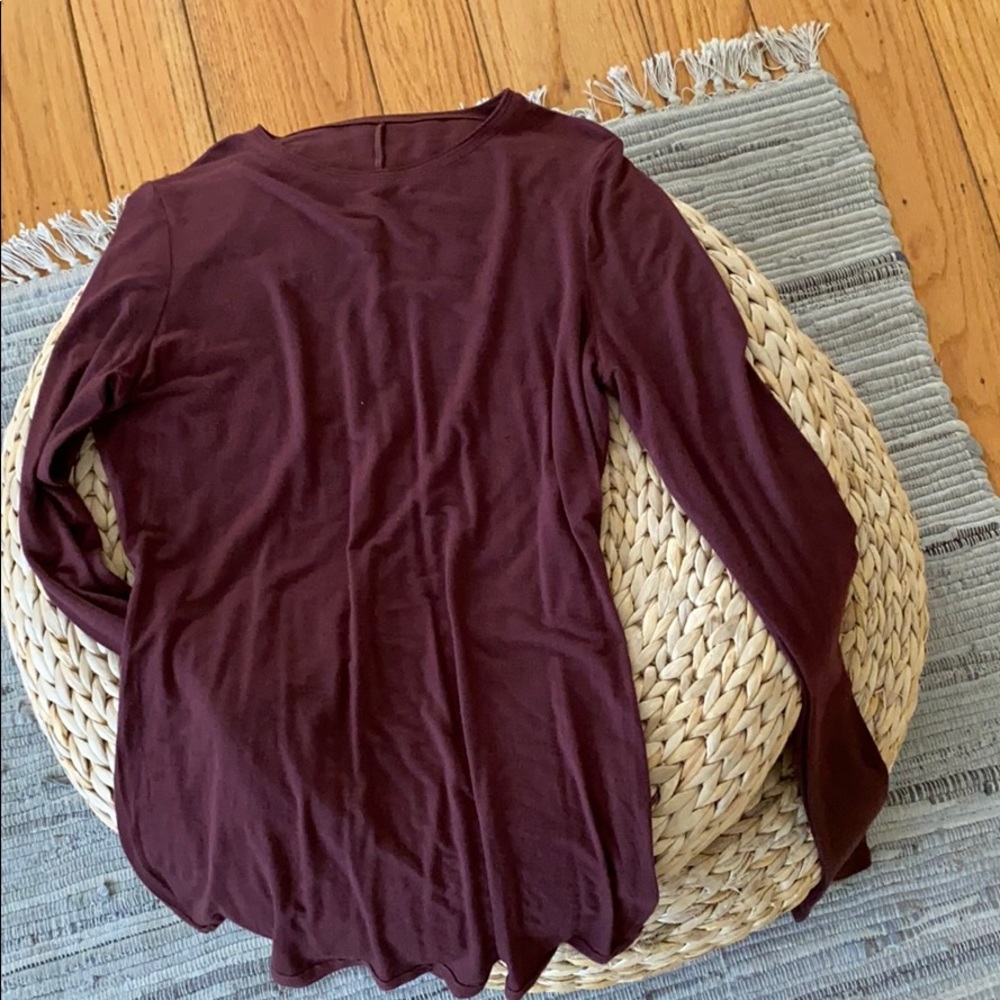 Lululemon sheer long sleeve in a plum like color